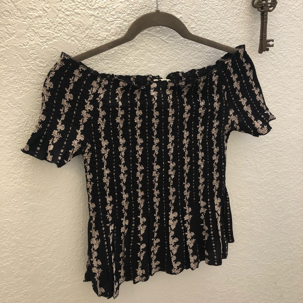 Off the shoulder peplum shirt